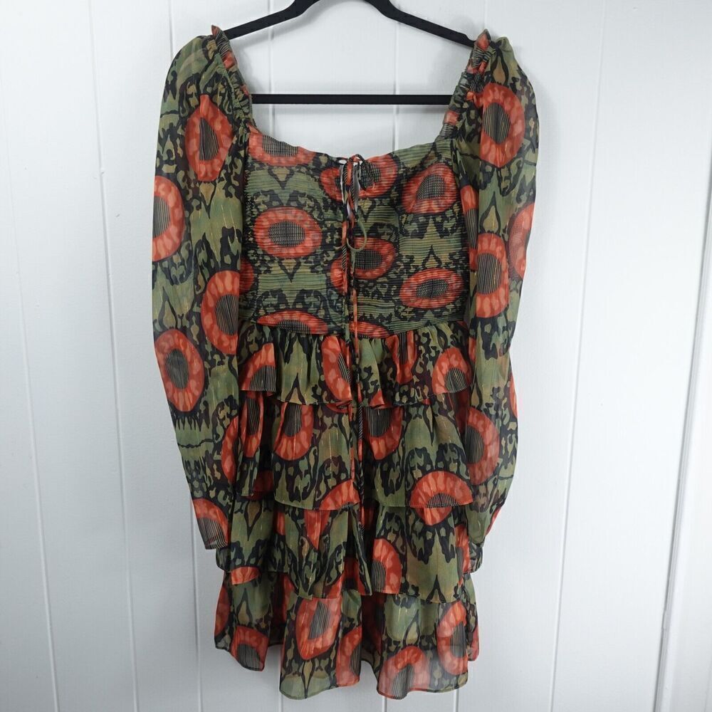 Beulah Style Womens Floral Tiered Dress Small